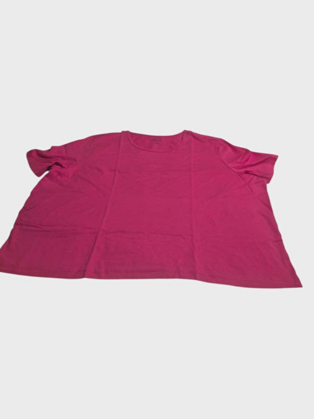 Brand New Ladies Pink Size 4X Easy Essentials Short Sleeve Blouse 100% Cotton